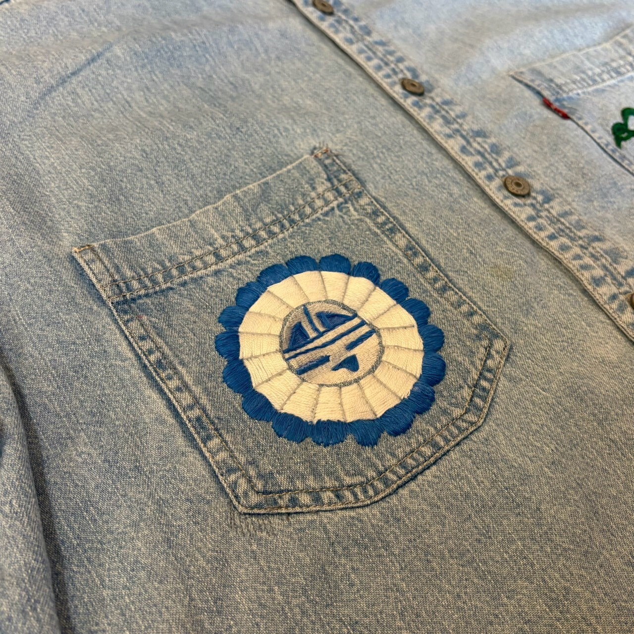 ナスングワム【Nasngwam】Indian motif Denim Shirt　Lサイズ - 3