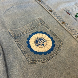 ナスングワム【Nasngwam】Indian motif Denim Shirt　Lサイズ