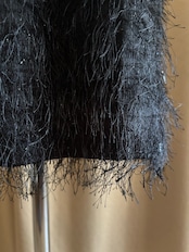 MAX&Co. black shaggy mini skirt-4516-2