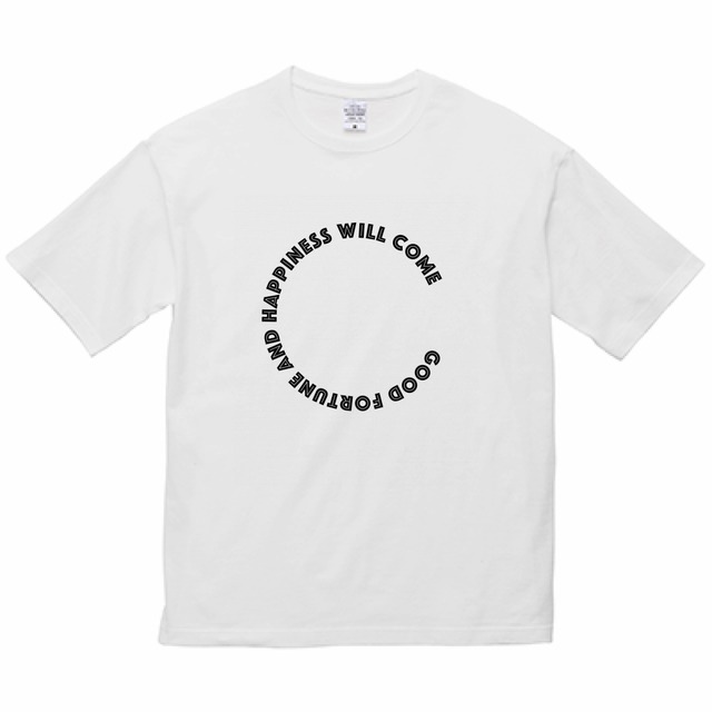 Bigシルエット Tシャツ サークル Good Fortune And Happiness Will Come 黒文字 Mihwa