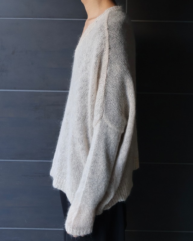 Sheer V-neck knit