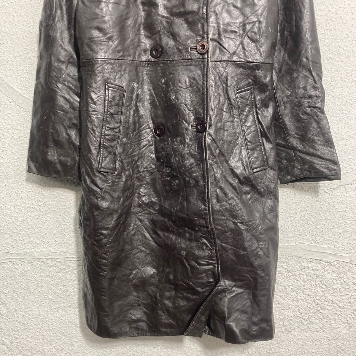 CHEVIGNON　ダブルブレストレザーコート 中古・古着通販】CHEVIGNON (シェビニオン) レザーコート