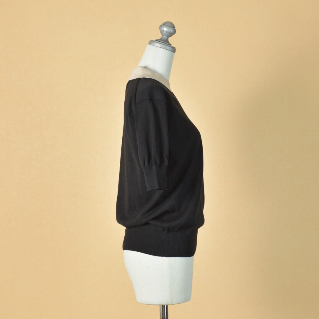 atelier naruse アトリエナルセ コットン襟付きニット・ブラック