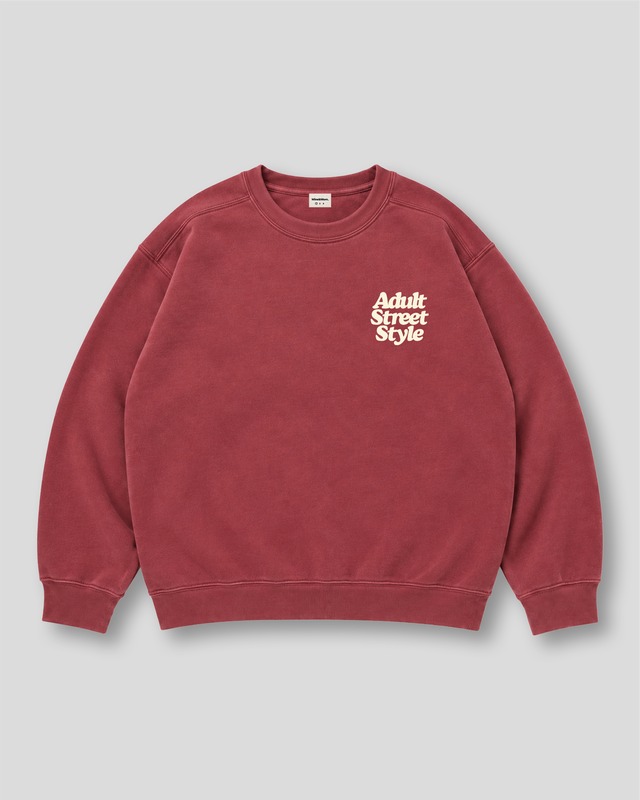 ASS LOGO PIGMENT SWEAT  BORDEAUX