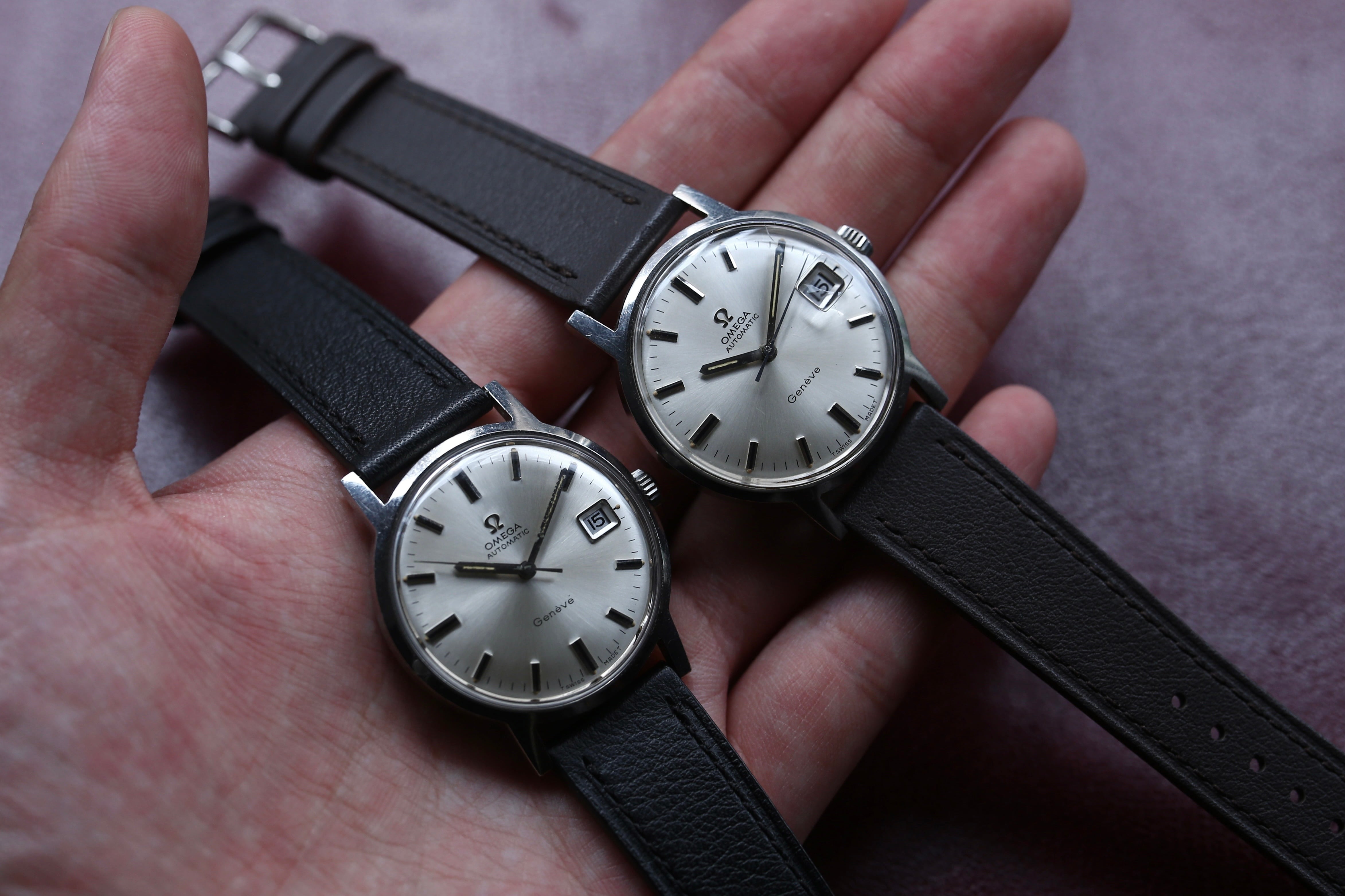 OMEGA】 1970年製 オメガ ジュネーブ デイト シルバーダイヤル 自動