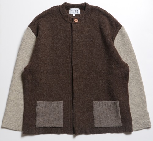 CC WOOLEN CREWNECK FLYFRONT CARDIGAN -MIX-