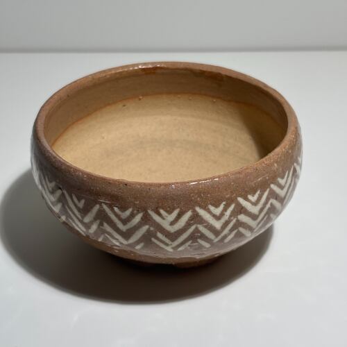【pot pot】陶器鉢 ⑤酸ろくろ 透明釉 赤土混合 象嵌
