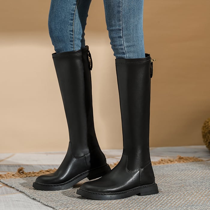 Excl Line レザーロングブーツ 韓国レディースファッション通販 Krex ケーレックス