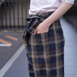 ts(s)ティーエスエス  Irregular Block Plaid Linen Cotton Cloth Thai Pants (HT50KP02)