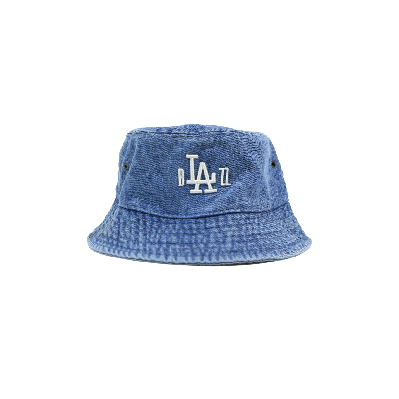 b"LA"zz 3D DENIM BUCKET HAT 24' [WASHED x WHITE]