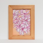 Wood print Art 【Plumeria ナチュラルフレーム付き】