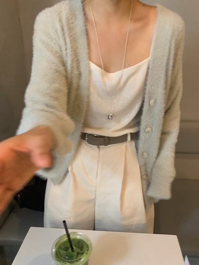 (予約) LITER / Mog real leather suede belt 1color