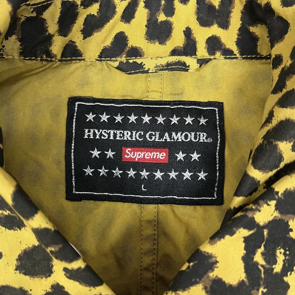 SUPREME シュプリーム 21SS×HYSTERIC GLAMOUR Leopard Trench ヒステリックグラマー レオパード総柄トレンチコート バックプリントロングジャケット ブラウン/イエロー