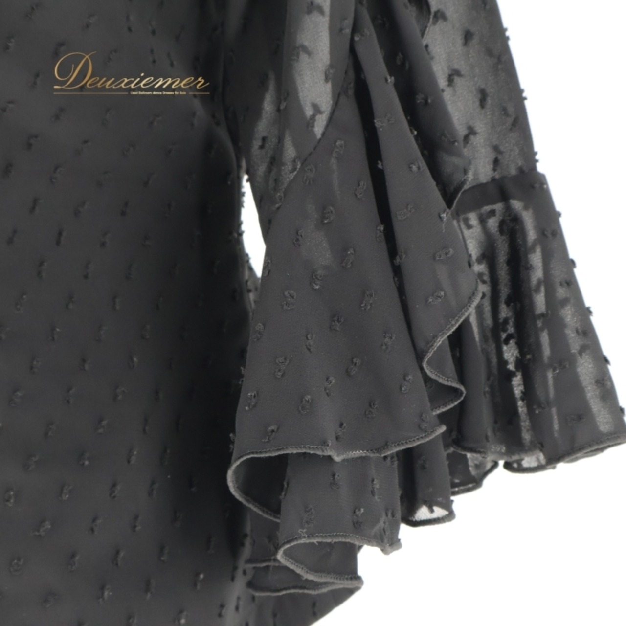 フラメンコ 衣装 ソニアジョーンズ SONIA JOHNES トップス ブラウス 黒 レース ダンス 発表会 フリル 軽い パーティ ブラック系 フラメンコ トップス レース ブラウス 軽量 おしゃれ シンプル 透け感 黒系 ダンス衣装 発表会用 レディース コンサート