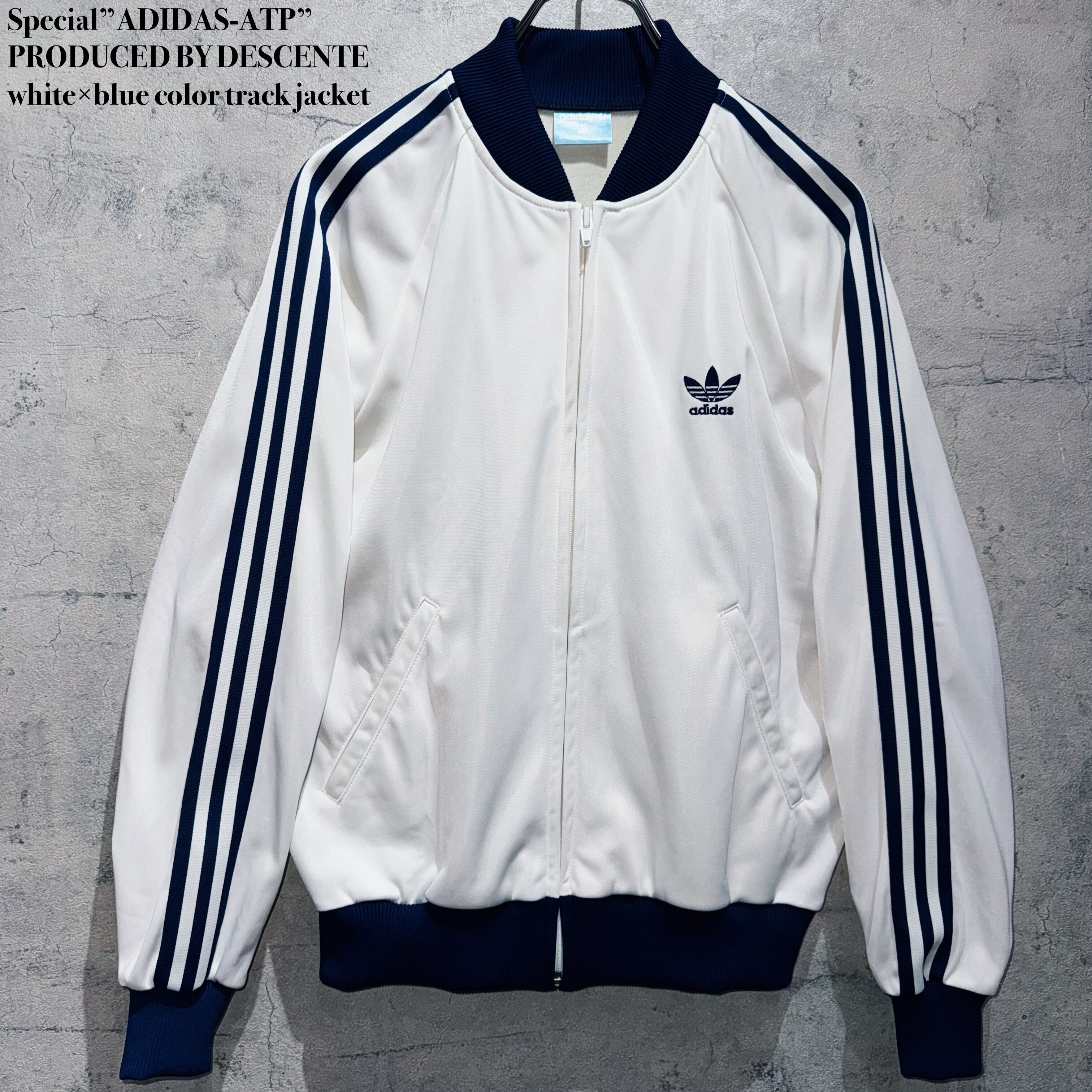 Special”ADIDAS-ATP”PRODUCED BY DESCENTE white×blue color track jacket