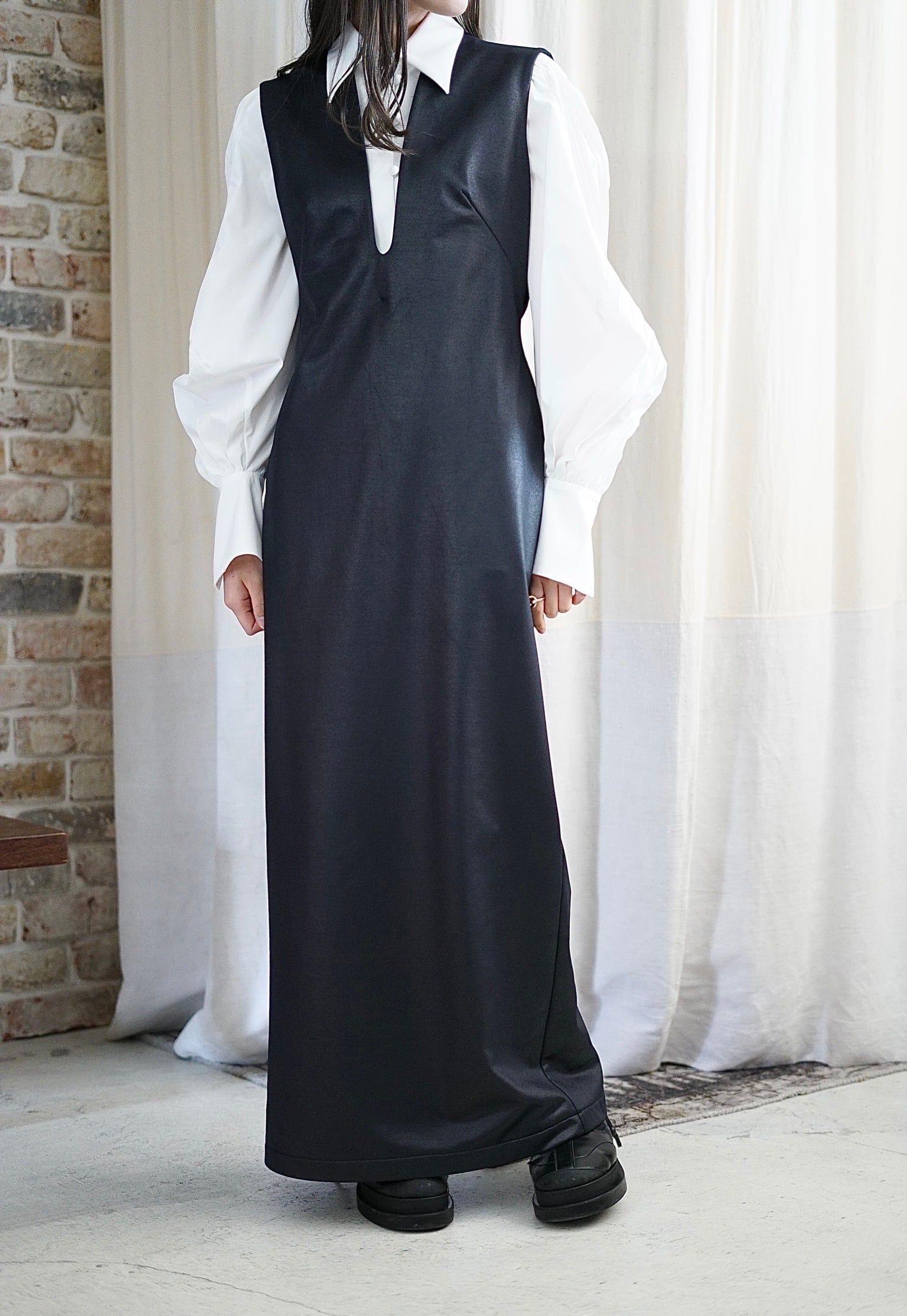 Mame Plungded 別々 Long Sweatshirt Dress