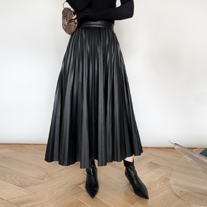エコレザープリーツロングスカート 22406