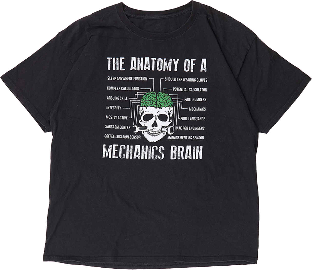 古着　MECHANICS BRAIN ANATOMY JOKE -T