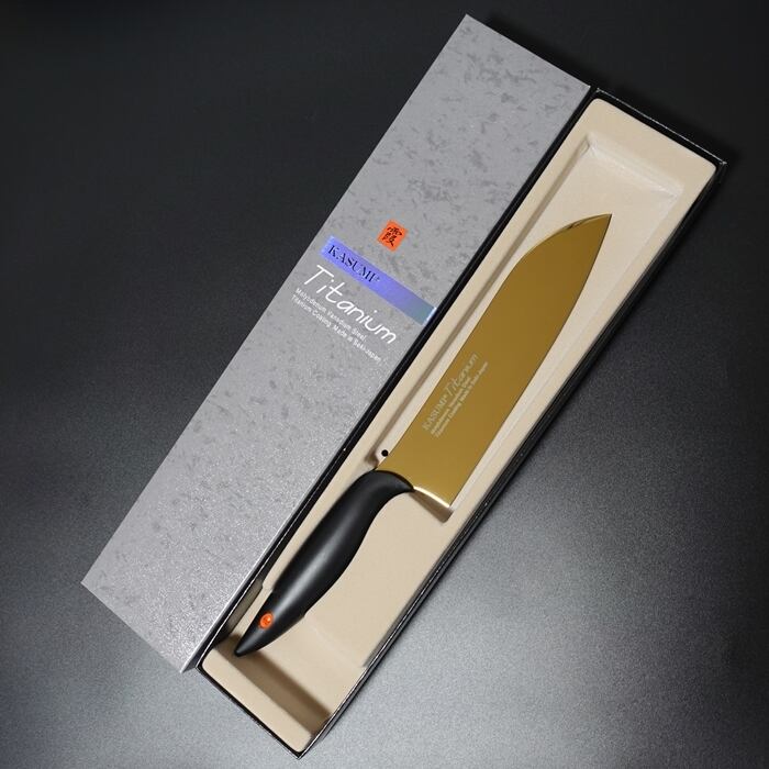 霞 包丁 三徳 180mm チタンコーティング ゴールド KASUMI 霞 包丁 三徳 180mm チタンコーティング ゴールド KASUMI