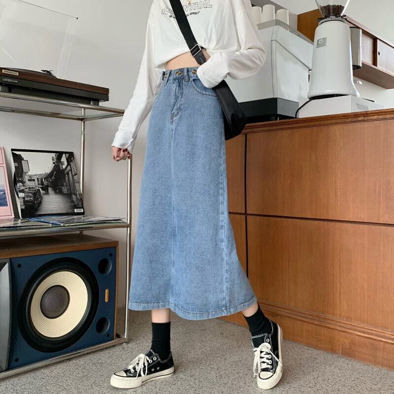 Aラインスカート スプリング薄手ハイウェストウェストスリム 春物 スリムヒップ 萌量不足77336651724