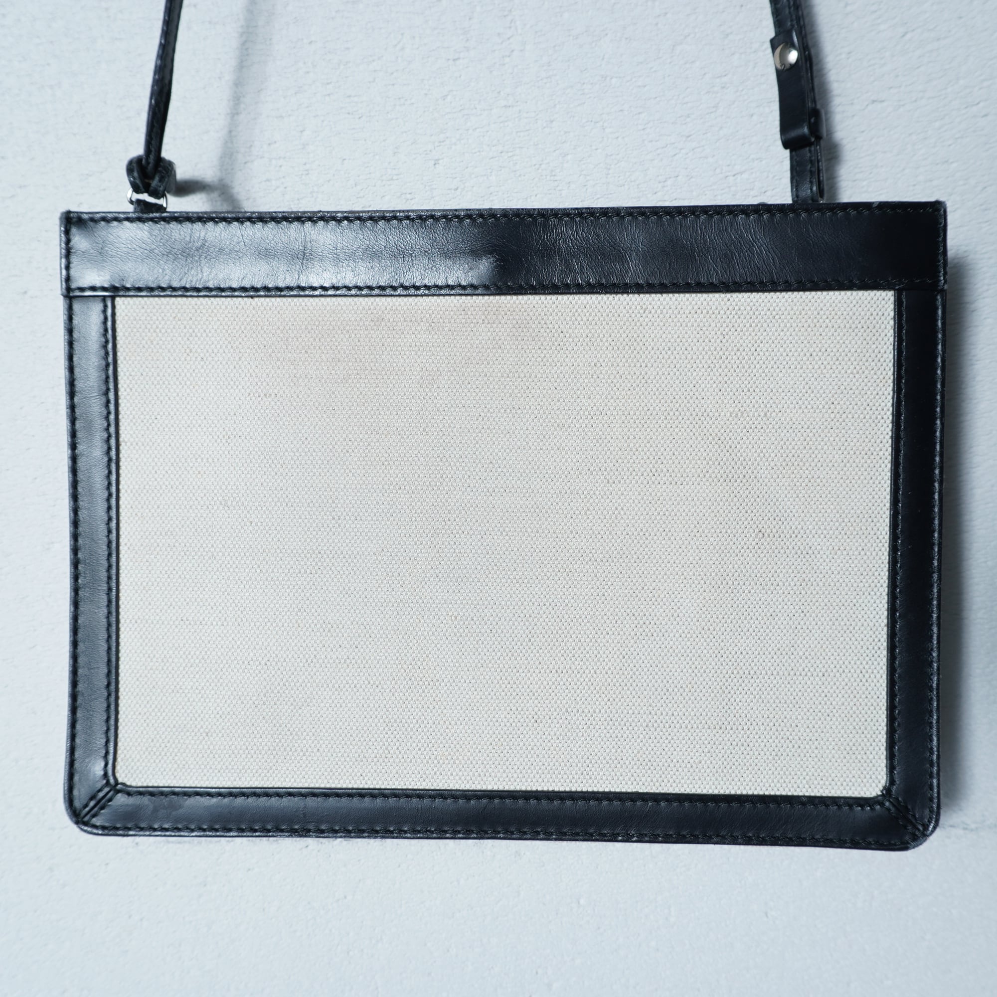 BALENCIAGA キャンバス ショルダーバッグ BALENCIAGA】バレンシアガ ロゴ入キャンバス・レザーショルダーバッグ
