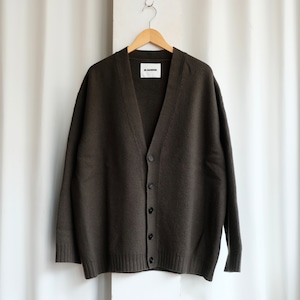 JIL SANDER MERINO BOILED WOOL CARDIGAN 46