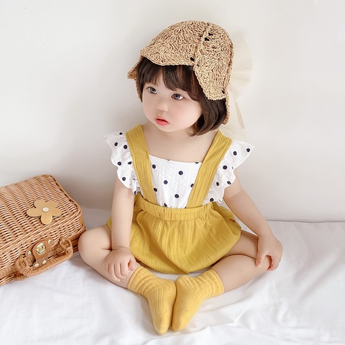 ロンパース 夏 春 ベビー カバーオール 赤ちゃん ドット フリル 半袖 子供 ドッキング キッズ 女の子 人気 おすすめ かわいい 可愛い おしゃれ オシャレ プレゼント 贈り物 ギフト 出産祝い ベビーシャワー 誕生日 バースデー 60 70 80 90 0歳 1歳 2歳 3歳 韓国 韓国子供服