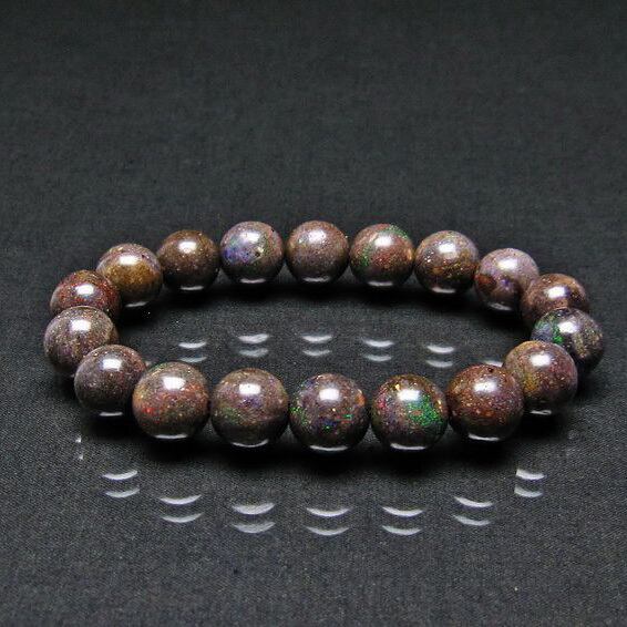 ブラックオパール ブレスレット 12mm おまかせ便 111-17749