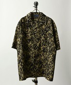 many men many mind flower print open collar shirt (BLK) M2415043