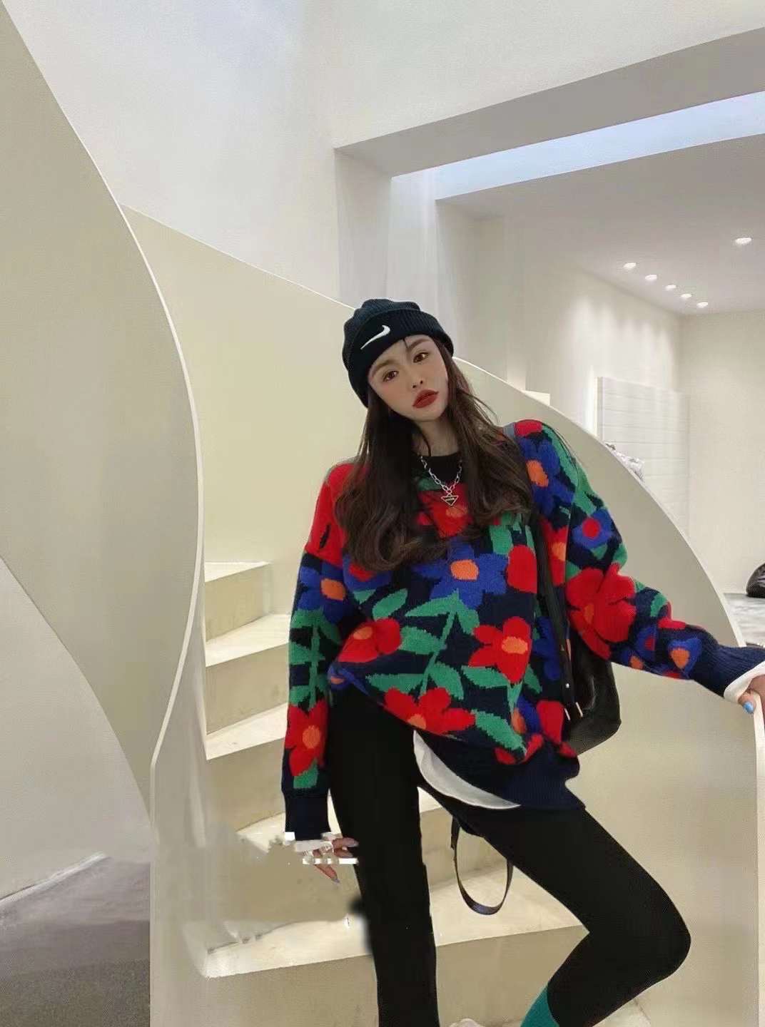 花柄カラフルオーバーニット  AJ22231-6177