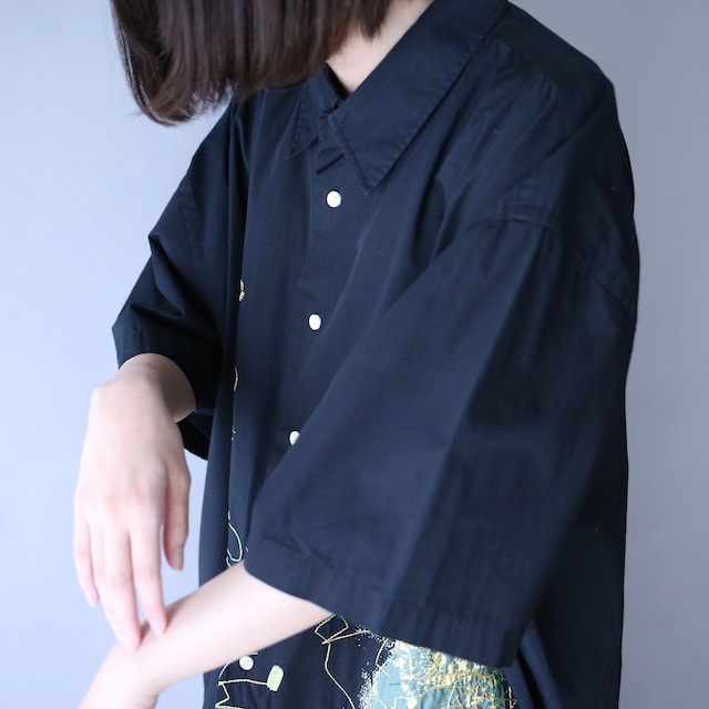 "刺繍" special pattern street culture mix XXXL over silhouette h/s shirt