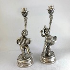 天使のキャンドルスタンド シルバー 太鼓（スペイン）キャンドルホルダー　エンジェル　音楽隊 16OTb15-2