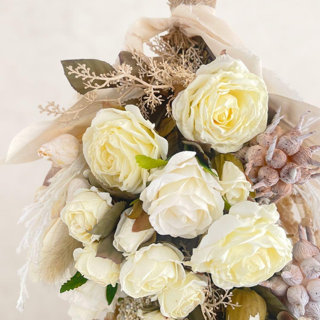 光触媒加工】ナチュラルドライスタイルスワッグ｜ホワイトローズと