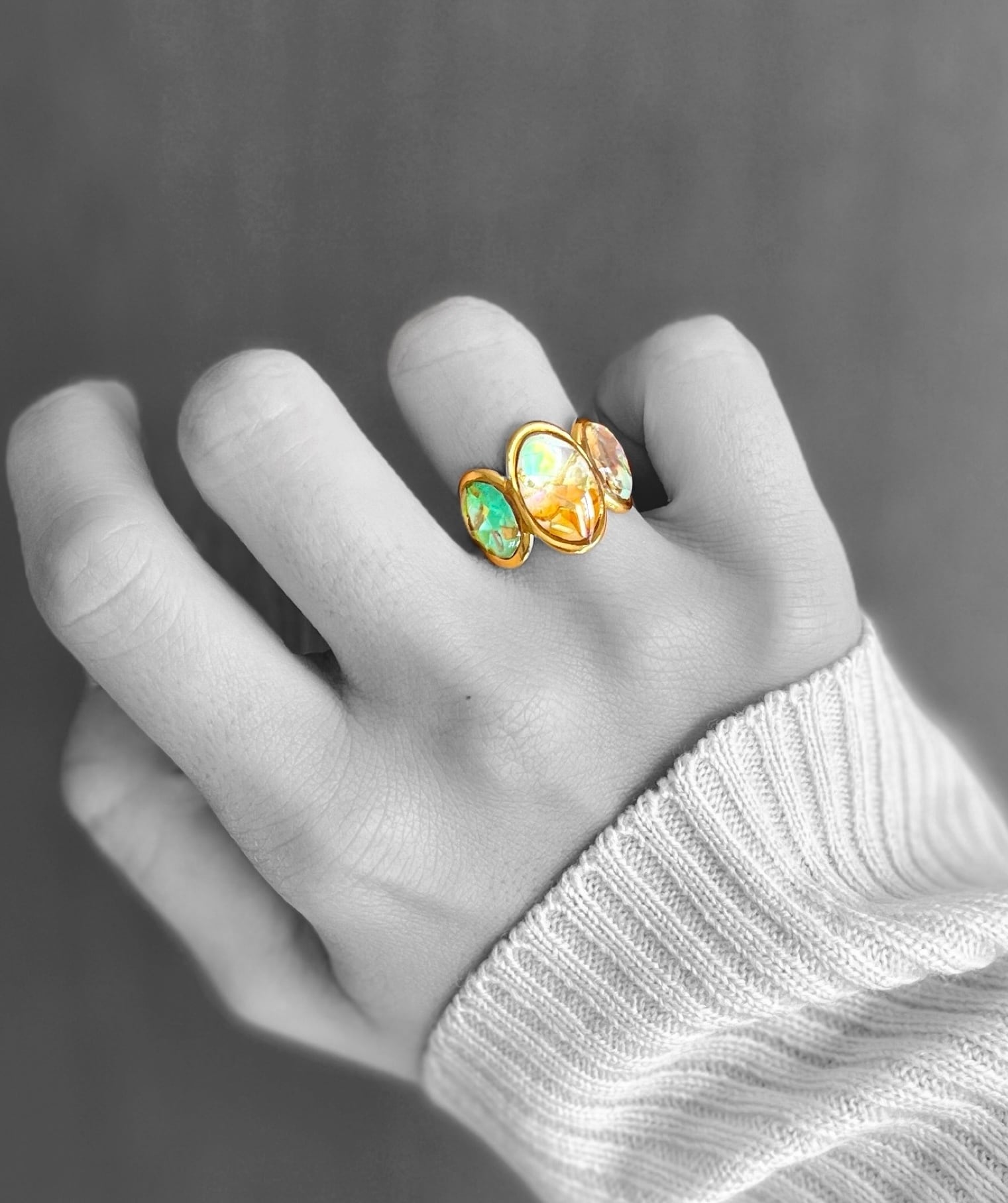指輪・リング coffee ring Coffee Ring-Amber Gold | Beside ジュエリー・金属フリー・一点物