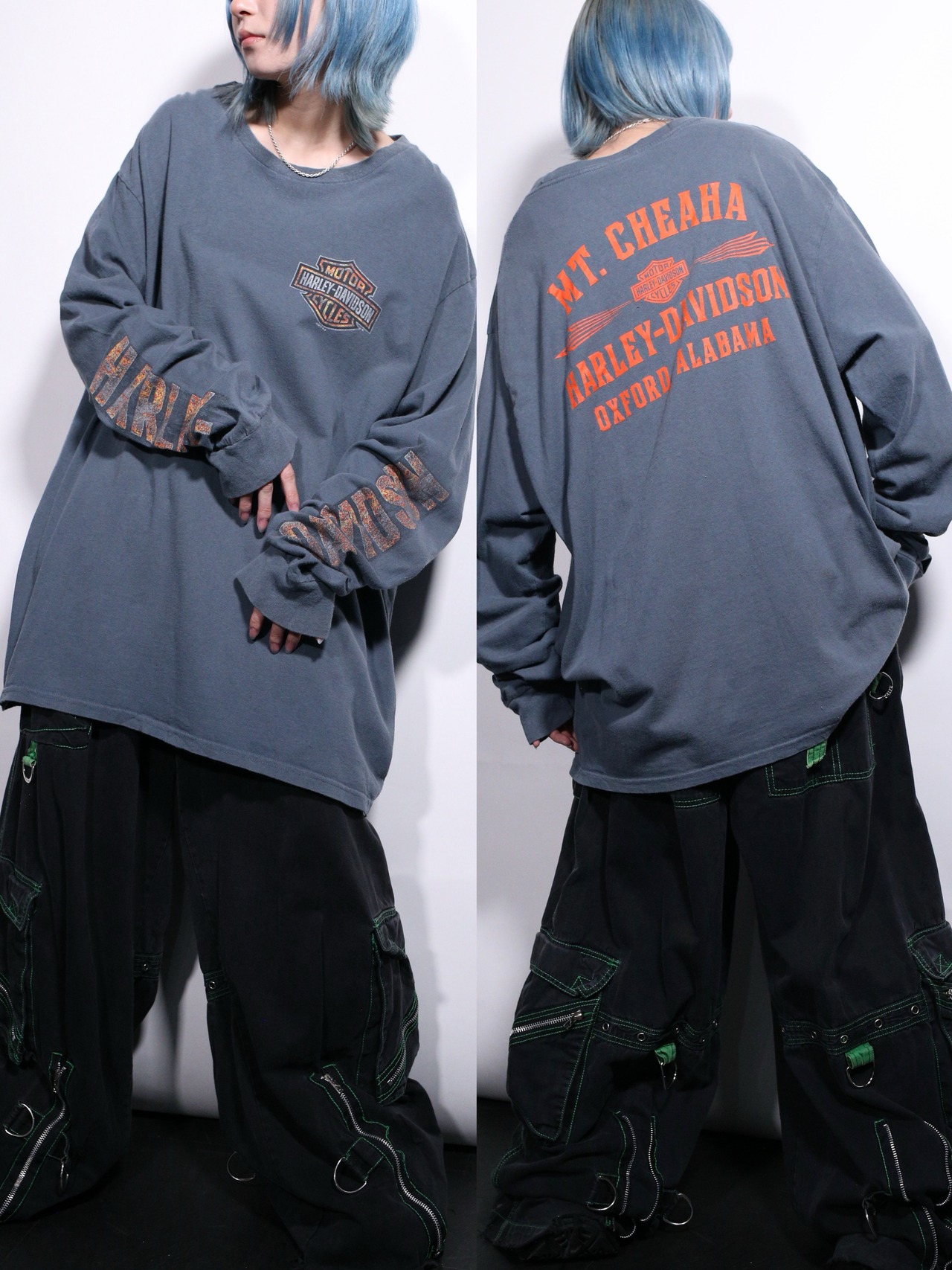 "HARKEY VIDSON" 360℃ print XXL over silhouette l/s tee - 1
