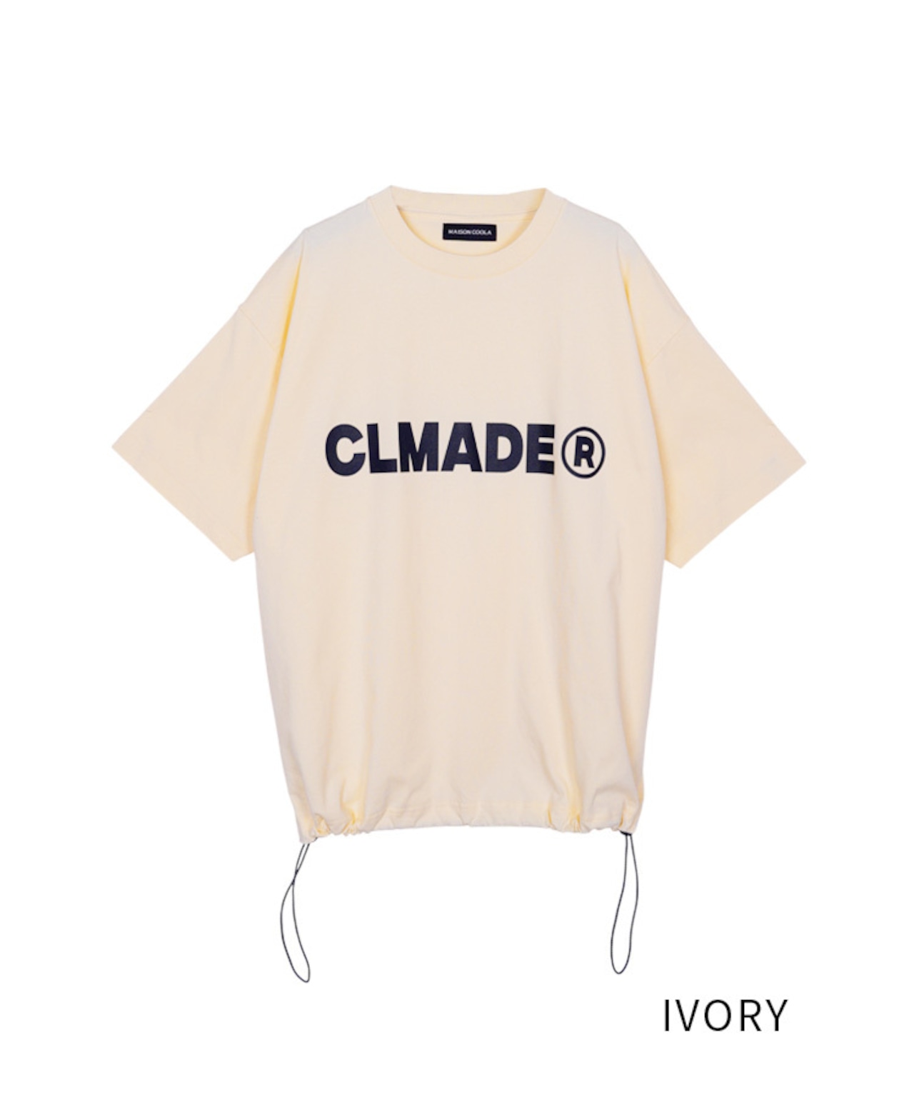 ロゴプリントドローコードルーズTシャツ (IVORY) CQ-48039