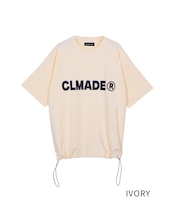 ロゴプリントドローコードルーズTシャツ (IVORY) CQ-48039