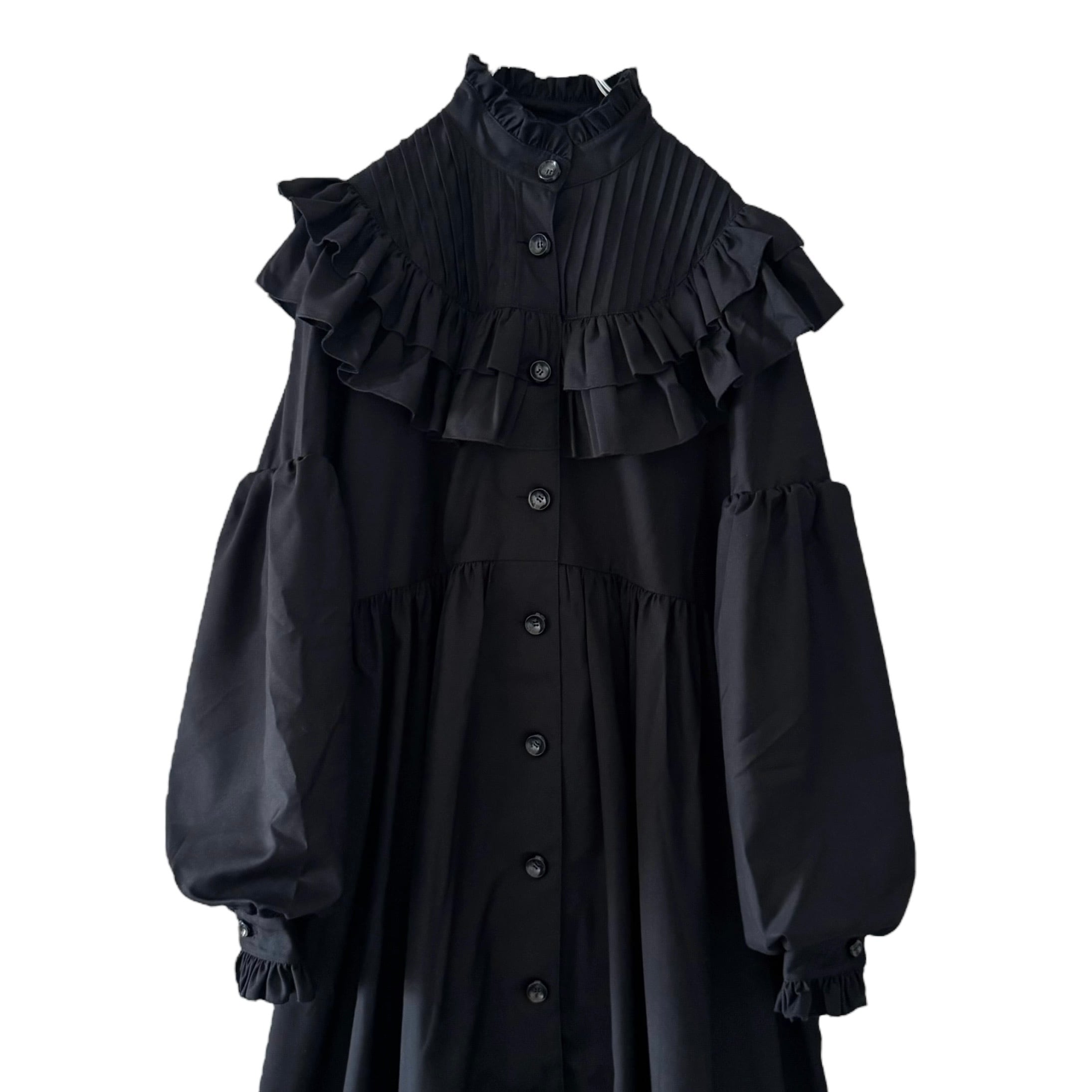 ヨークフリルワンピース BLACK