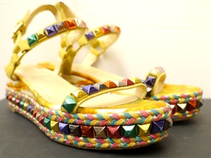 レア★ChristianLouboutin クリスチャンルブタン CATACLOU カタクロウ エスパドリーユ ウェッジソール サンダル 37★ 夏の足元にインパクト