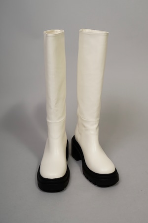 RUBBER SOLE LONG BOOTS  (WHITE) 2208-93-45