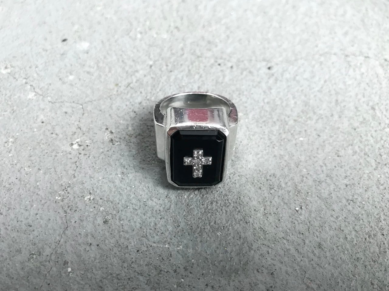 Justin Davis EMINEM ring onyx/diamond/silver 925