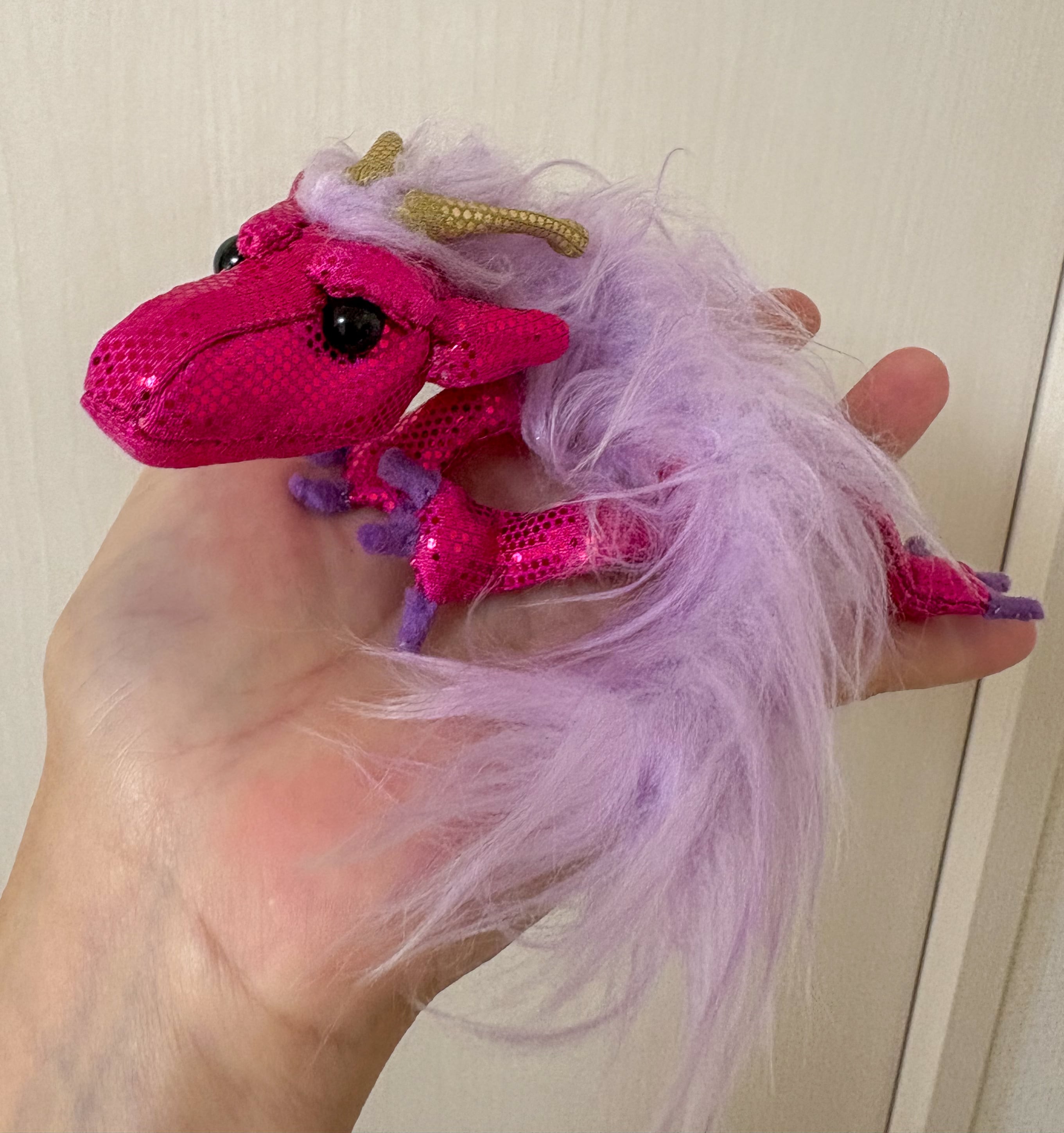 龍神夫婦手作りぬいぐるみ ピンクと緑 マゼンタピンクの龍神さまのぬいぐるみ | つくもぐるみの社