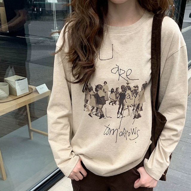 ヴィンテージフォトプリントロングTシャツ　2litr06594