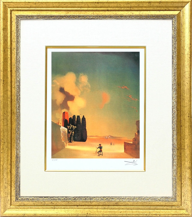 サルバドール・ダリ「謎めいた要素のある風景」作品証明書・展示用フック・限定375部エディション付複製画ジークレ
