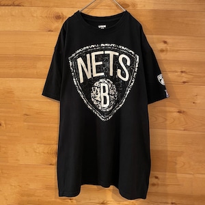【UNK】NBA ブルックリンネッツ Tシャツ Brooklyn Nets バスケ NETS XL オーバーサイズ ラバープリント us古着 アメリカ古着