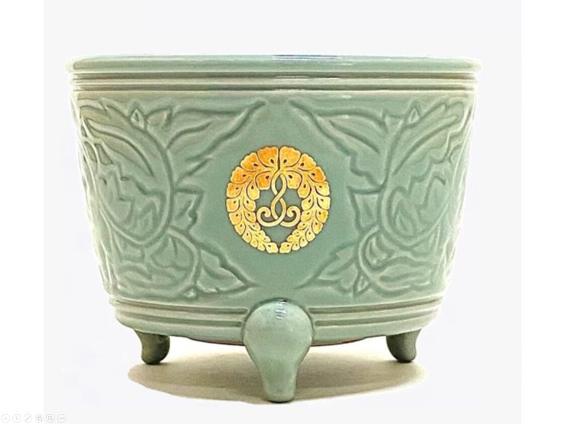 中国美術 金彩 七宝焼 三足 香炉 アンティーク 置物 中国美術 三足