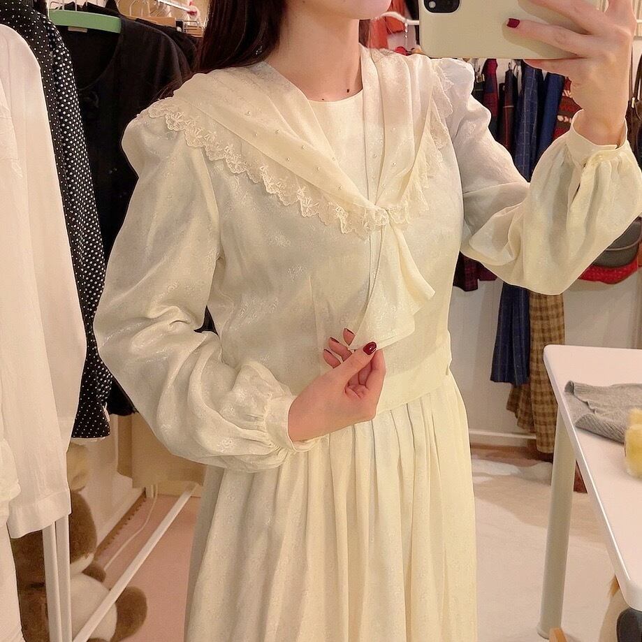 white satin shawl lace one-piece