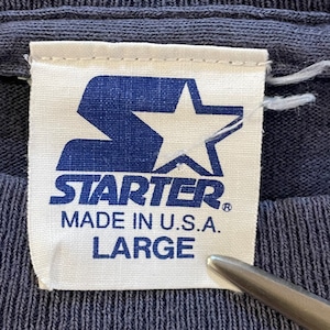 【STARTER】 90s USA製 Tシャツ スクールロゴ くすみカラー ブルーグレー Lサイズ US古着