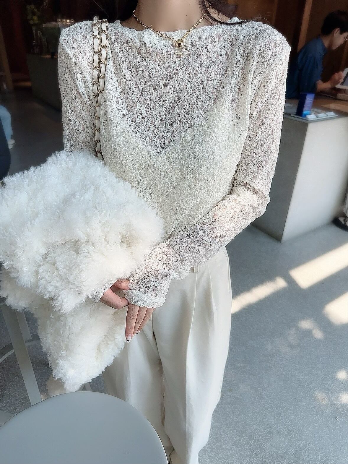 Lace tops / ivory (即納商品)