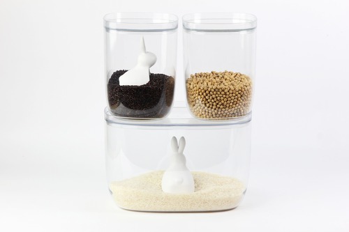 エシカル『BELLA BUNNY RICE CONTAINER & SCOOP（ベラバニー）』ウサギのカップ＆Dog,Catフード容器3.5L